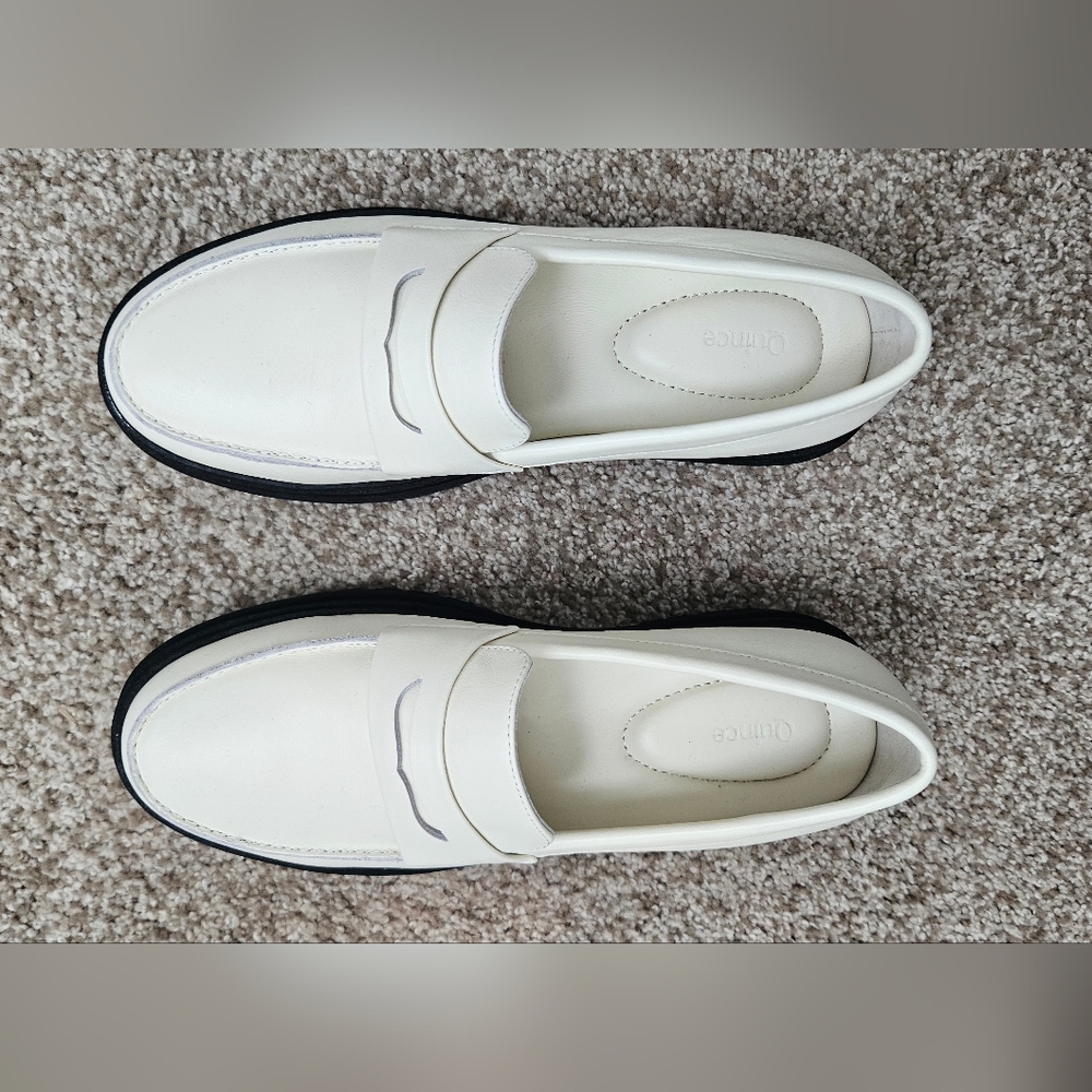 Quince White Loafers, In Bone.